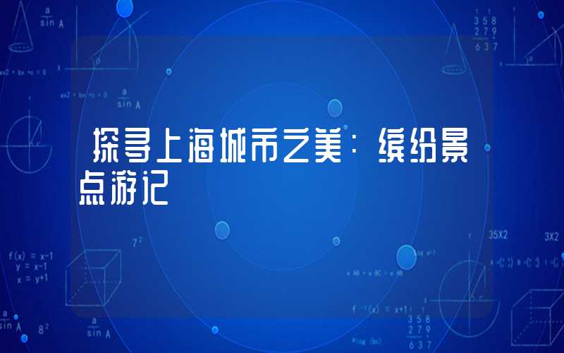 探寻上海城市之美：缤纷景点游记