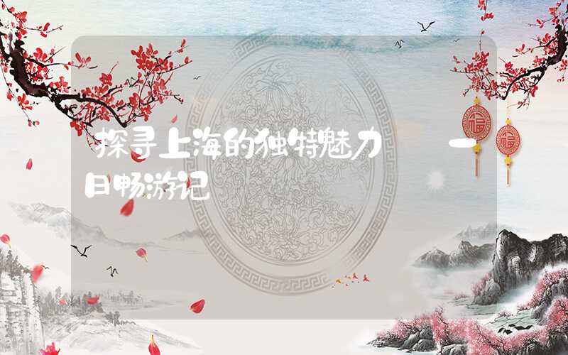 探寻上海的独特魅力——一日畅游记