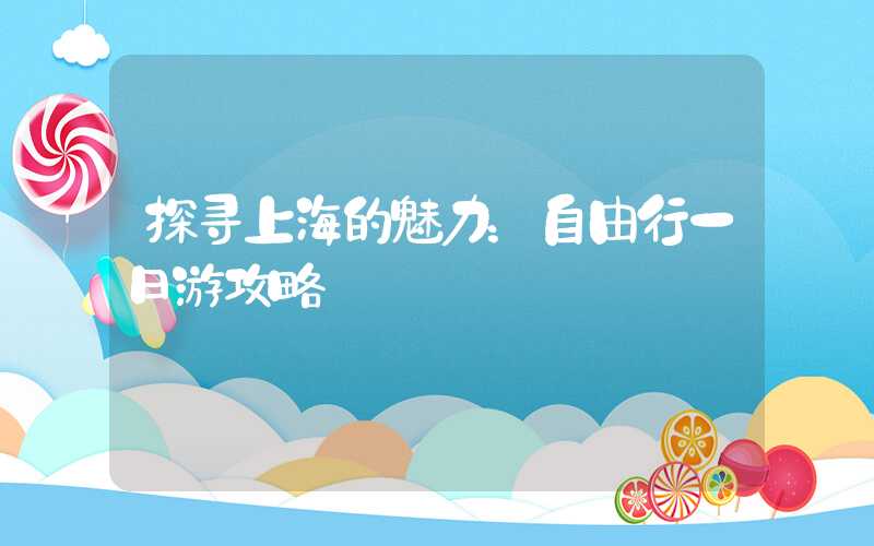 探寻上海的魅力：自由行一日游攻略
