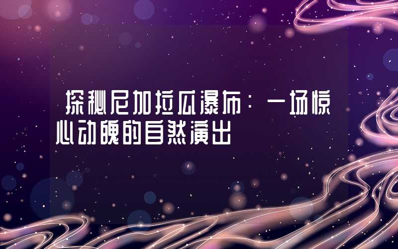 探秘尼加拉瓜瀑布：一场惊心动魄的自然演出