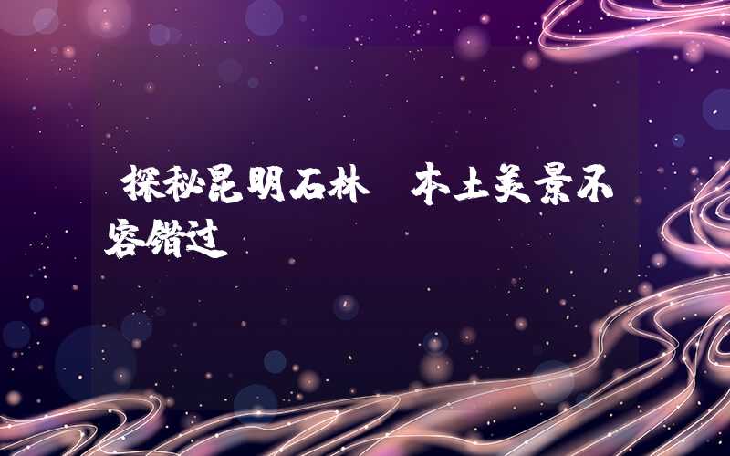 探秘昆明石林：本土美景不容错过