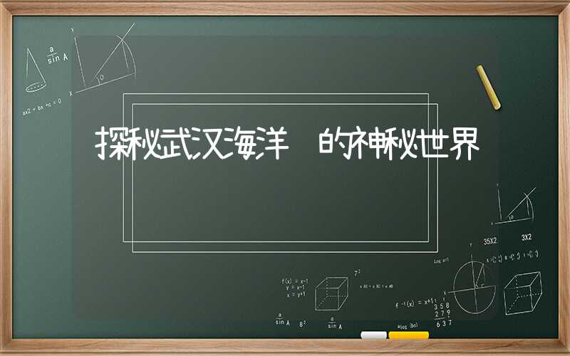 探秘武汉海洋馆的神秘世界