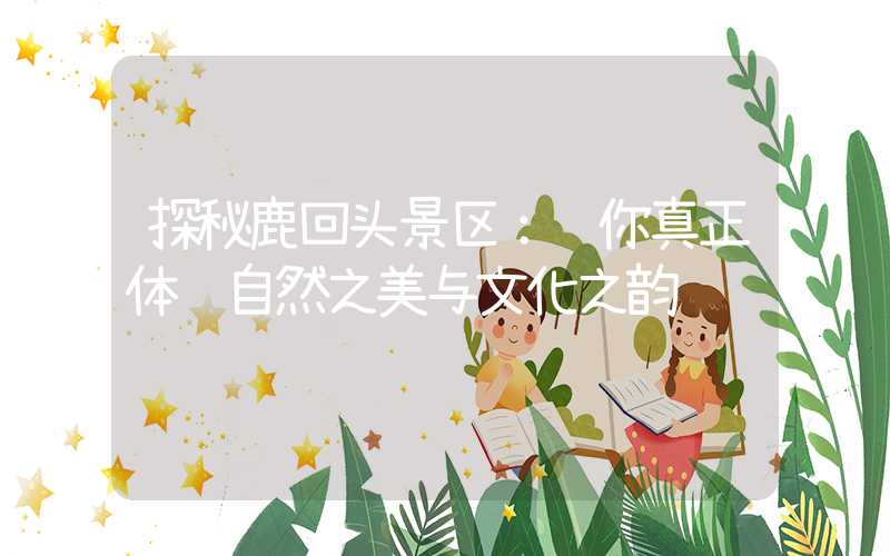 探秘鹿回头景区：让你真正体验自然之美与文化之韵