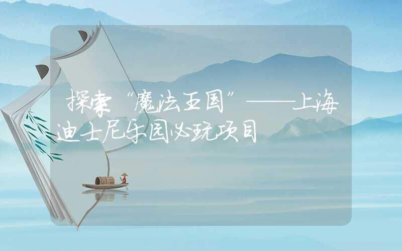 探索“魔法王国”——上海迪士尼乐园必玩项目