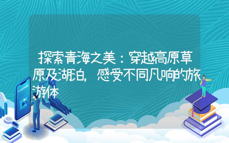 探索青海之美：穿越高原草原及湖泊，感受不同凡响的旅游体验