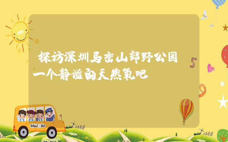 探访深圳马峦山郊野公园：一个静谧的天然氧吧