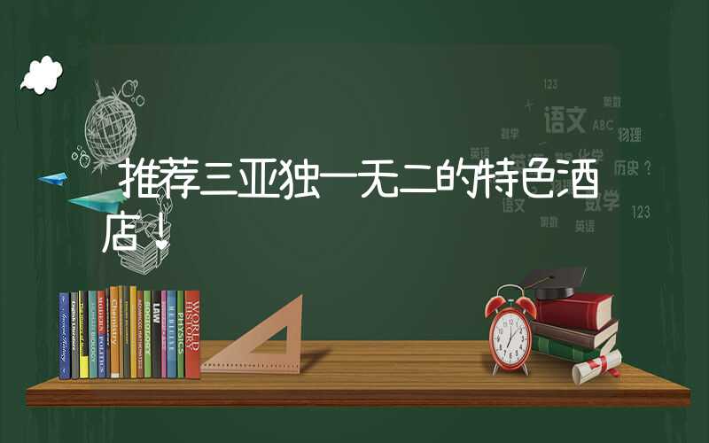推荐三亚独一无二的特色酒店！