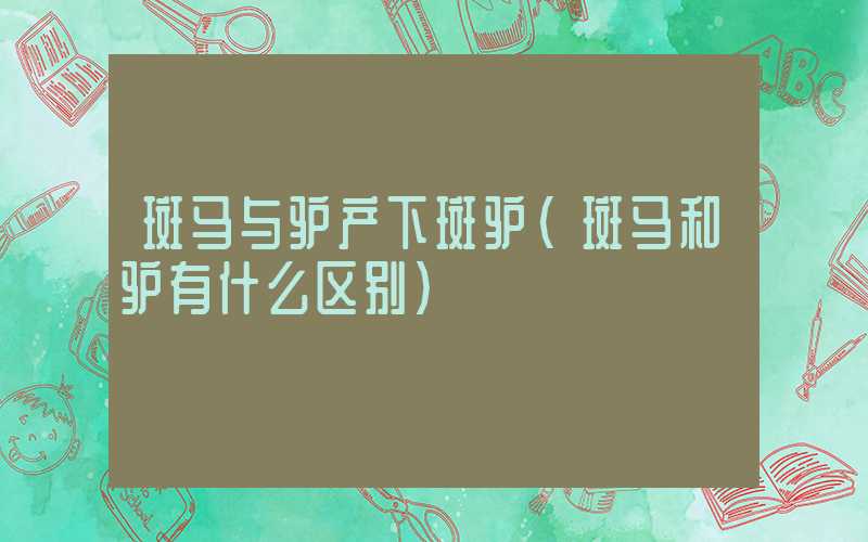 斑马与驴产下斑驴（斑马和驴有什么区别）