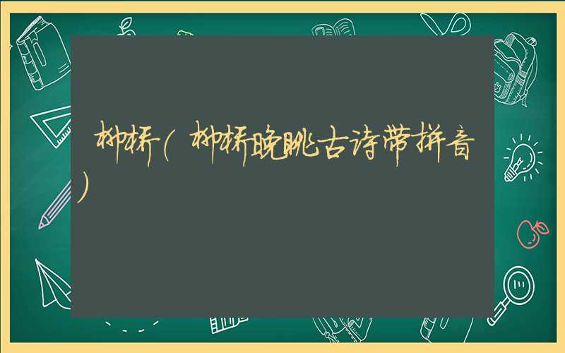 柳桥(柳桥晚眺古诗带拼音)