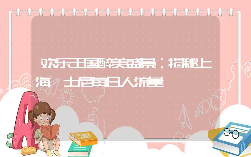 欢乐王国醉美盛景：揭秘上海迪士尼每日人流量