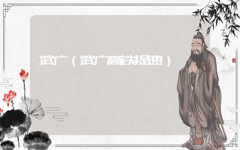 武广（武广高铁提速）