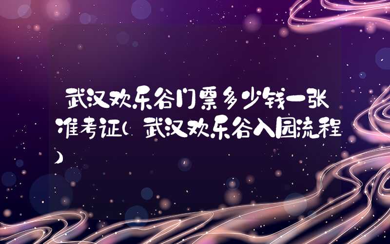 武汉欢乐谷门票多少钱一张准考证（武汉欢乐谷入园流程）