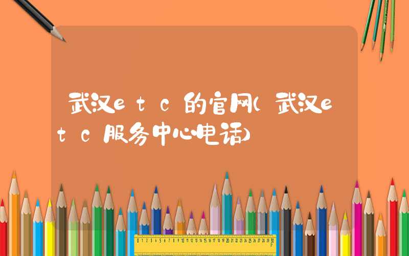 武汉etc的官网（武汉etc服务中心电话）
