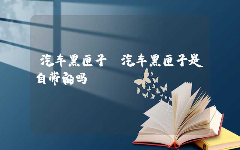 汽车黑匣子（汽车黑匣子是自带的吗）