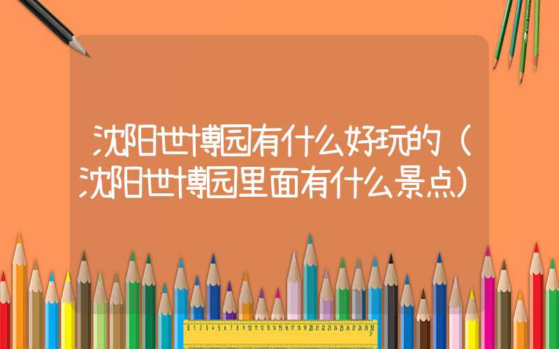 沈阳世博园有什么好玩的（沈阳世博园里面有什么景点）
