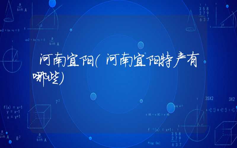 河南宜阳（河南宜阳特产有哪些）