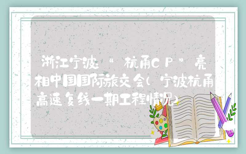 浙江宁波：“杭甬CP”亮相中国国际旅交会（宁波杭甬高速复线一期工程情况）