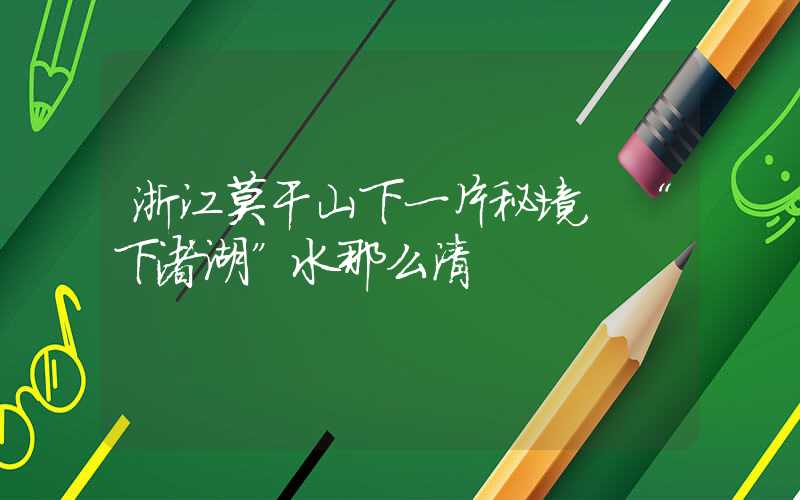 浙江莫干山下一片秘境，“下渚湖”水那么清