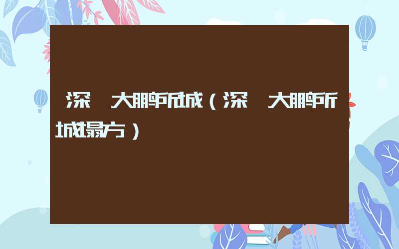深圳大鹏所城（深圳大鹏所城塌方）