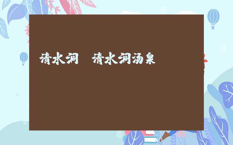 清水洞(清水洞汤泉)