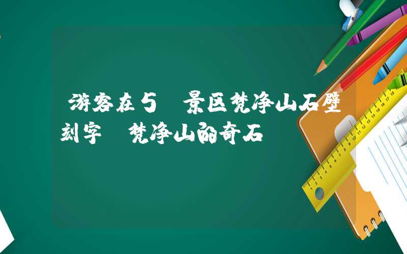 游客在5a景区梵净山石壁刻字（梵净山的奇石）