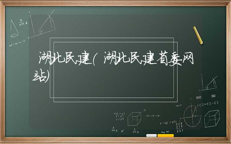 湖北民建(湖北民建省委网站)
