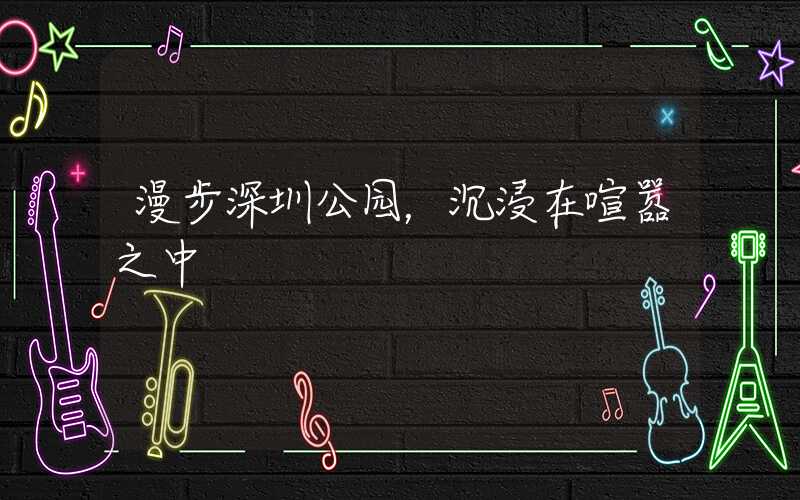 漫步深圳公园，沉浸在喧嚣之中