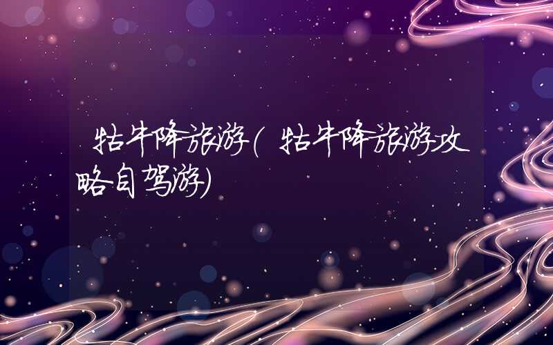 牯牛降旅游(牯牛降旅游攻略自驾游)