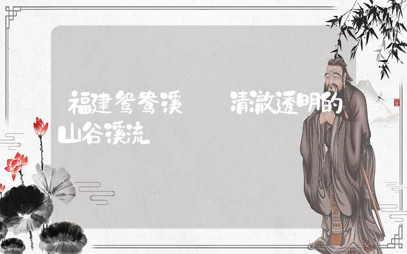 福建鸳鸯溪——清澈透明的山谷溪流