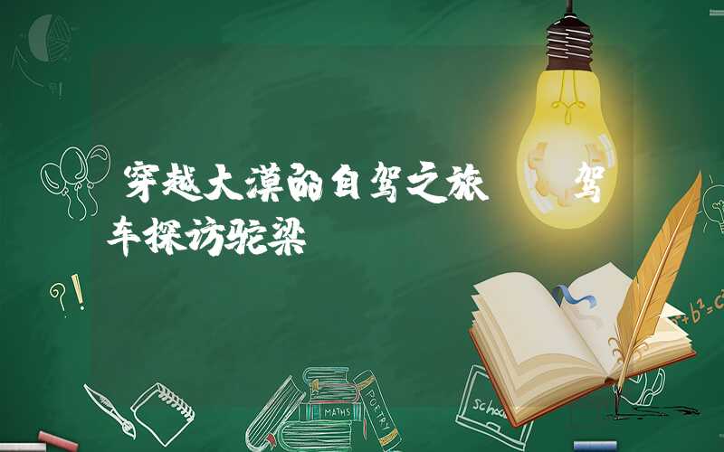 穿越大漠的自驾之旅——驾车探访驼梁