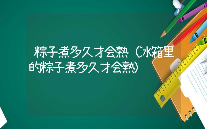 粽子煮多久才会熟(冰箱里的粽子煮多久才会熟)