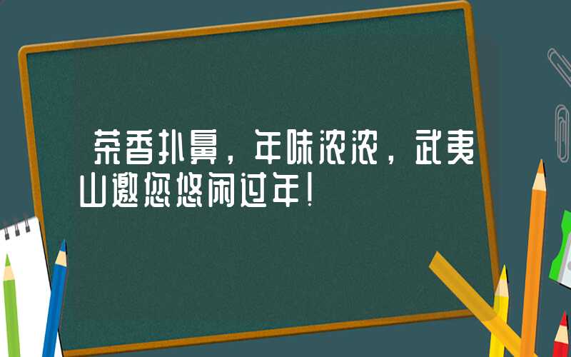茶香扑鼻，年味浓浓，武夷山邀您悠闲过年！