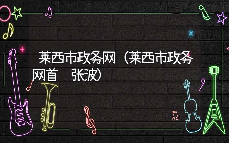 莱西市政务网（莱西市政务网首页张波）