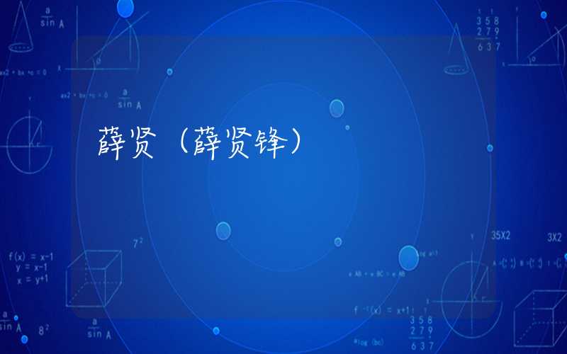 薛贤（薛贤锋）