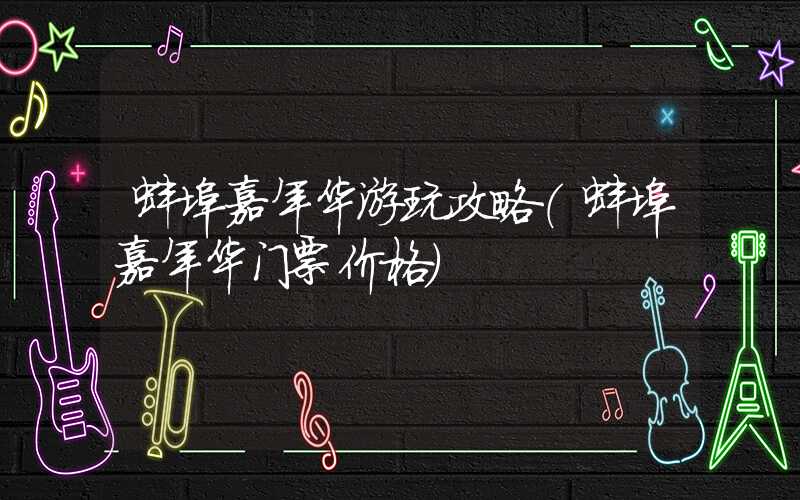 蚌埠嘉年华游玩攻略（蚌埠嘉年华门票价格）
