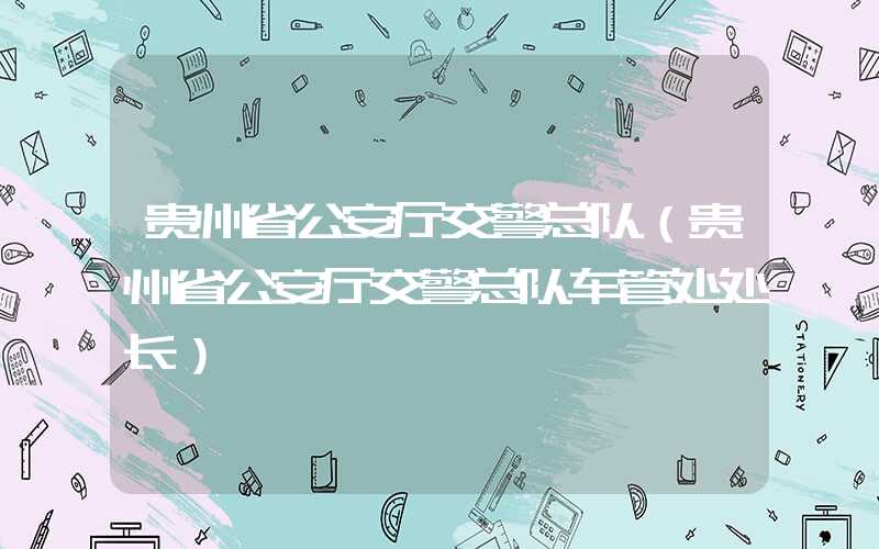 贵州省公安厅交警总队(贵州省公安厅交警总队车管处处长)