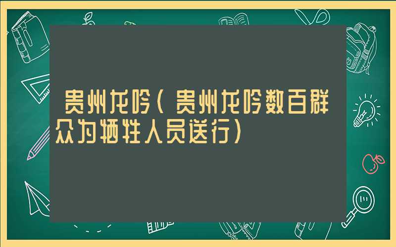 贵州龙吟(贵州龙吟数百群众为牺牲人员送行)