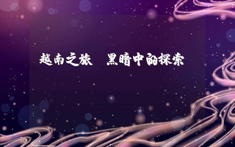 越南之旅：黑暗中的探索