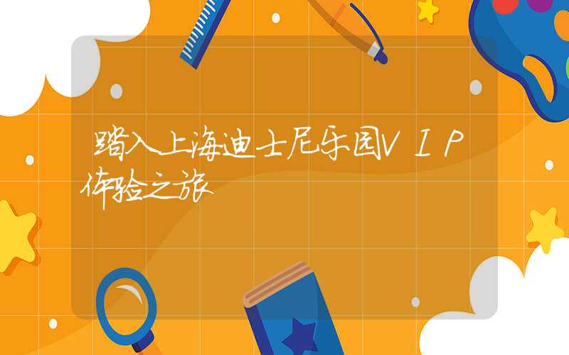 踏入上海迪士尼乐园VIP体验之旅