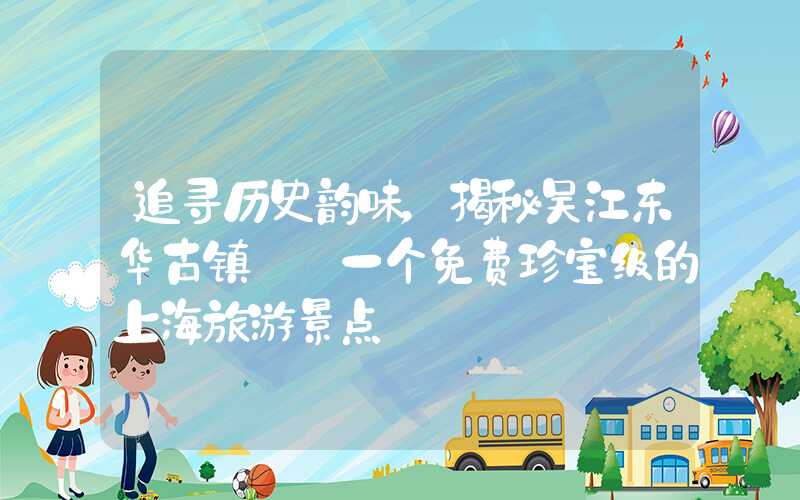 追寻历史韵味，揭秘吴江东华古镇——一个免费珍宝级的上海旅游景点