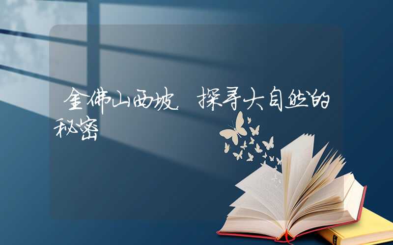 金佛山西坡，探寻大自然的秘密