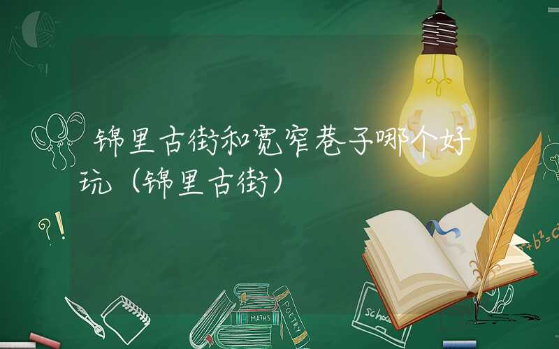 锦里古街和宽窄巷子哪个好玩（锦里古街）