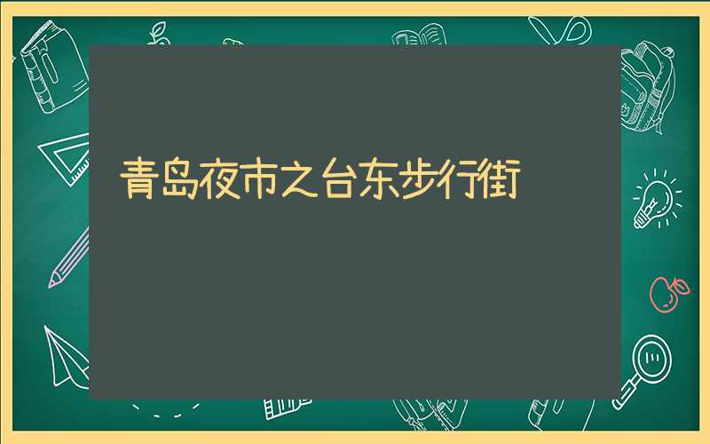 青岛夜市之台东步行街