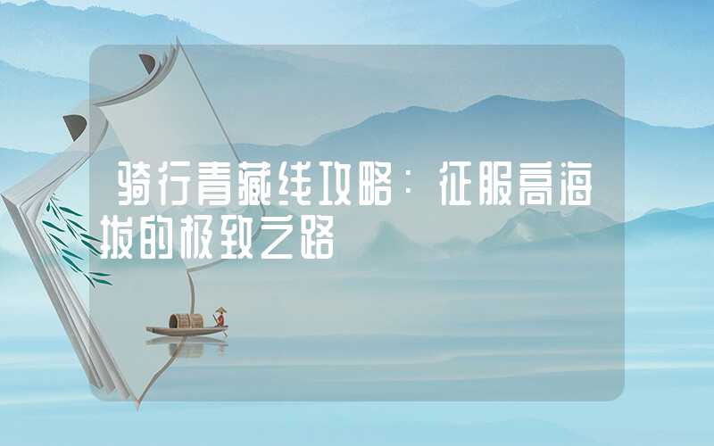 骑行青藏线攻略：征服高海拔的极致之路