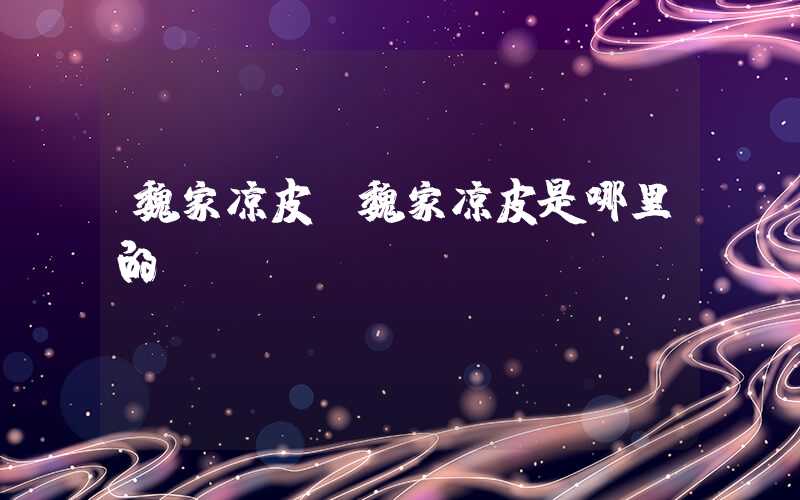 魏家凉皮（魏家凉皮是哪里的）