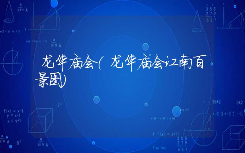 龙华庙会（龙华庙会江南百景图）