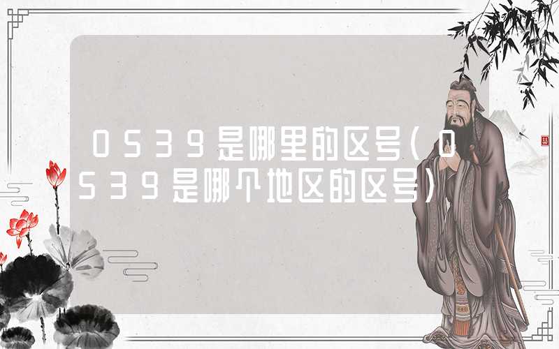 0539是哪里的区号（0539是哪个地区的区号）