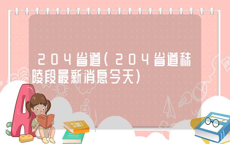 204省道（204省道秣陵段最新消息今天）