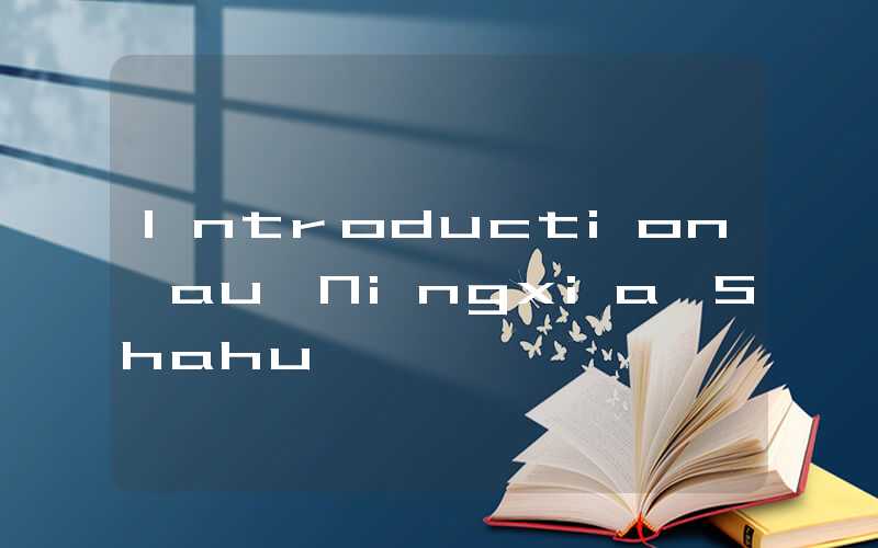 Introduction au Ningxia Shahu