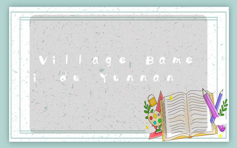 Village Bamei du Yunnan